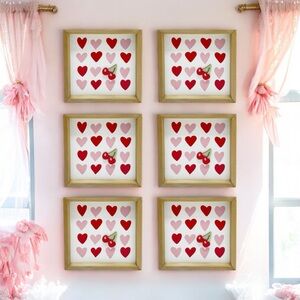 HEART CHERRY DECORATIVE WALL DECOR (6 count)